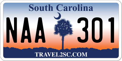 SC license plate NAA301