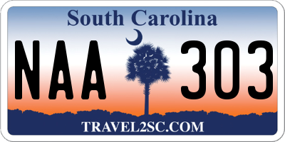 SC license plate NAA303