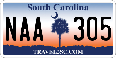 SC license plate NAA305