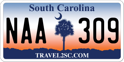 SC license plate NAA309