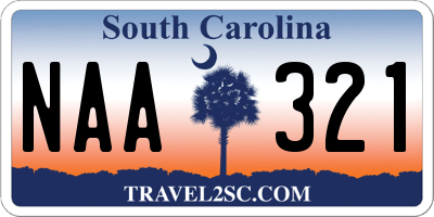 SC license plate NAA321