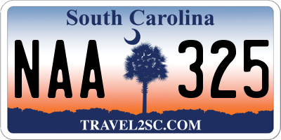 SC license plate NAA325