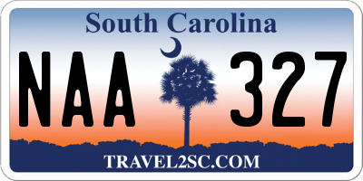 SC license plate NAA327