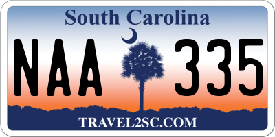 SC license plate NAA335
