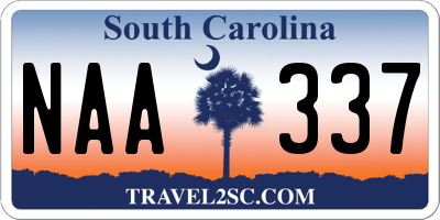 SC license plate NAA337