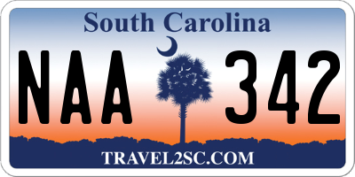 SC license plate NAA342