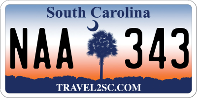 SC license plate NAA343