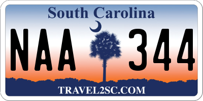 SC license plate NAA344