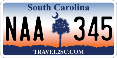 SC license plate NAA345
