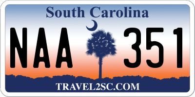 SC license plate NAA351