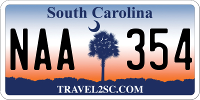 SC license plate NAA354
