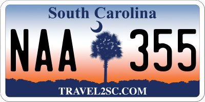 SC license plate NAA355