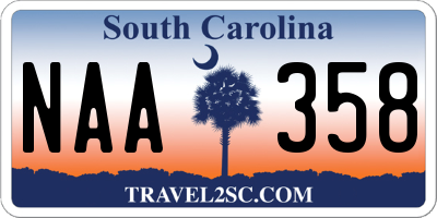 SC license plate NAA358