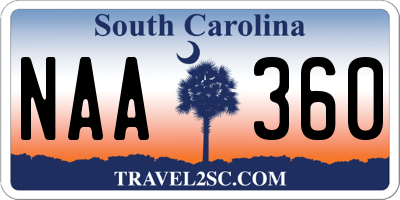 SC license plate NAA360