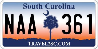 SC license plate NAA361