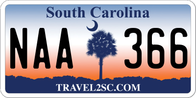 SC license plate NAA366