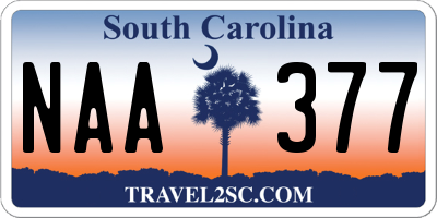 SC license plate NAA377
