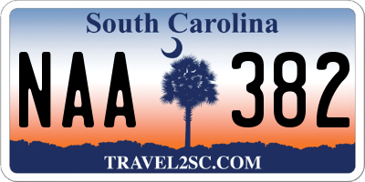 SC license plate NAA382
