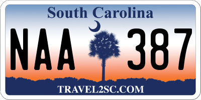 SC license plate NAA387