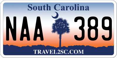 SC license plate NAA389