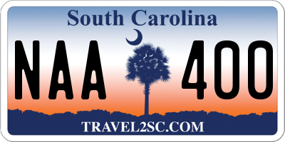SC license plate NAA400