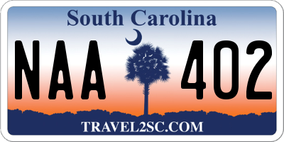 SC license plate NAA402