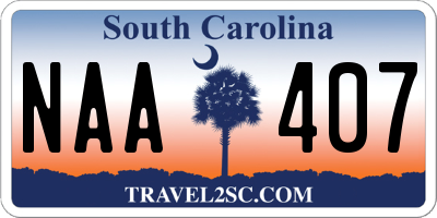SC license plate NAA407