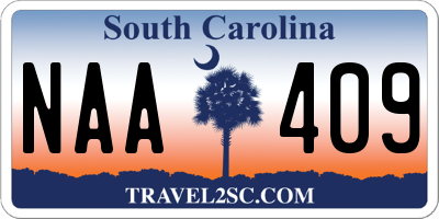 SC license plate NAA409