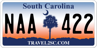 SC license plate NAA422