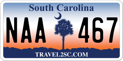 SC license plate NAA467