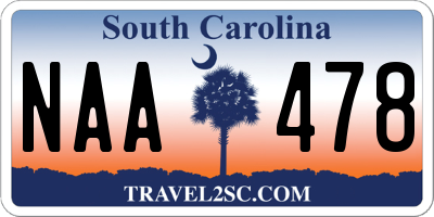 SC license plate NAA478