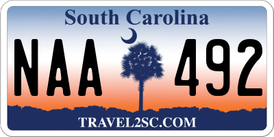 SC license plate NAA492