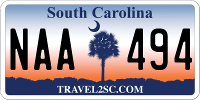 SC license plate NAA494