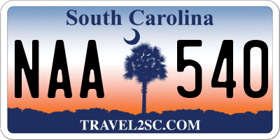 SC license plate NAA540