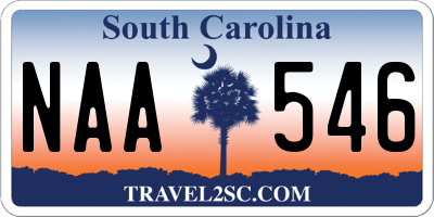 SC license plate NAA546