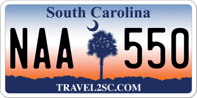 SC license plate NAA550
