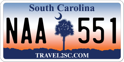 SC license plate NAA551