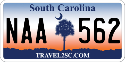 SC license plate NAA562