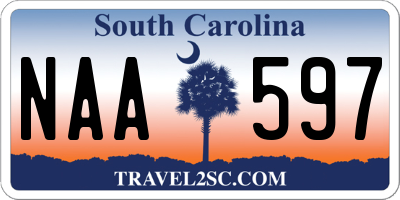 SC license plate NAA597