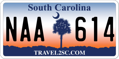 SC license plate NAA614