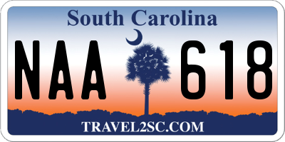 SC license plate NAA618