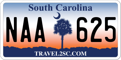 SC license plate NAA625