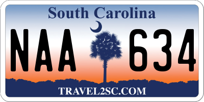 SC license plate NAA634