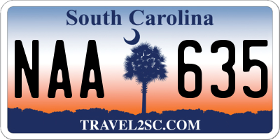 SC license plate NAA635