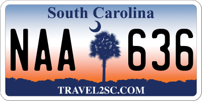 SC license plate NAA636