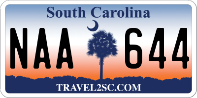 SC license plate NAA644