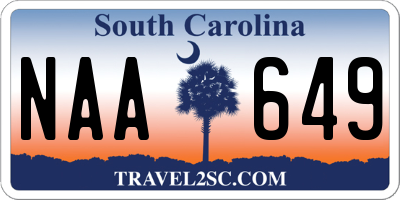 SC license plate NAA649