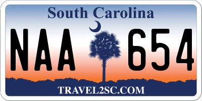 SC license plate NAA654
