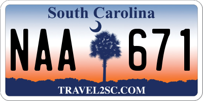 SC license plate NAA671