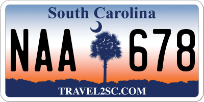 SC license plate NAA678